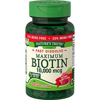 Biotin 10000mcg | 120 Fast Dissolve Tablets | Maximum Strength | Hair Skin and Nails Supplement | Natural Berry Flavor | Vegetarian, Non-GMO, Gluten Free | by Nature's Truth
