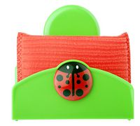 Vigar Ladybug Sponge Holder with Suction Pad, 5-Inches by 2-3/4-Inches, Red, Black, Green