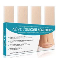 Professional Silicone Scar Sheets,Soften and Flattens Scars Resulting from Surgery, Injury, Burns, Acne, C-section and more, Soft Silicone Scar Strips, 5.9"×1.6", 4 Sheets (S01)