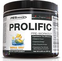 PEScience Prolific Pre Workout, Tropical Twist, 40 Scoops, Energy Supplement with Nitric Oxide