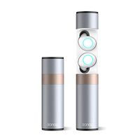 sanag Waterproof Bluetooth Earbuds in-Ear Wireless Headphones Bluetooth 5.0 Earphone Premium Headset with 32 Hours Playtime and Binaural Stereo for Swimming Running Sports Silver