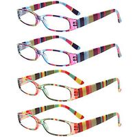 3 Pairs Ladies Slim Fashion Readers Colorful Reading Glasses Spring Hinge readers for women (2 Red 2 Purple, 5.00)