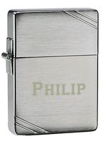 Personalized Zippo 1935 Replica Brushed Chrome with Detailing Lighter