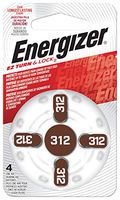 Energizer EZ Turn & Lock Size 312 Hearing Aid Battery, 96-Count (Pack of 24)