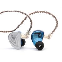Linsoul KZ AS16 8BA Balanced Armatures in-Ear HiFi Metal Earphones with Aluminum Alloy Faceplate Resin Cavity, 0.75mm 2 Pin Detachable Cable (Without mic, Blue)
