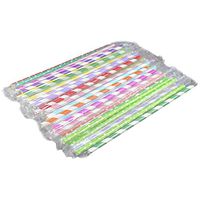 ACTLATI 100PCS Disposable Paper Straw Environmental Protection Biodegradable Individual Packing Random Color Drinking Sucker