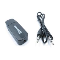 DHMXDC USB Bluetooth Car Kit Wireless Audio Music Receiver Adapter 3.5mm Stereo Output for Headphones Portable Speakers and Car Stereo Systems - Black