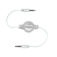 SCOSCHE IU3.5RCSR Replay 3.5mm Retractable Auxiliary Audio Cable 3-foot in Silver/White