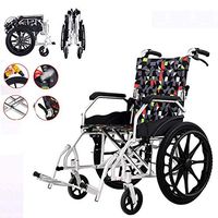 Wheelchair Portable, Fold Easy Storage Aluminum Alloy Light Elderly Disabled Manual Trolley