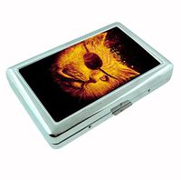 Eyepatch Cat R1 Hip Silver Cigarette Case Id Holder Metal Wallet 4" X 2.75" RFID Protection