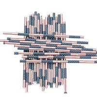 25Pcs Plastic Straws Disposable BPA Free Independence Day Decorations Stars and Stripes Print Bendy Straw Recyclable Party Cup Set for Coffee Tea Juices Smoothies Slushies 7.6"