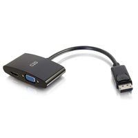 C2G 28273 Displayport Male to 4K UHD HDMI or VGA Female Adapter Converter, Black (8 Inches)