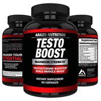 TESTOBOOST Test Booster Supplement - Potent & Natural Herbal Pills - Boost Muscle Growth - Tribulus, Horny Goat Weed, Hawthorn, Zinc, Minerals - Arazo Nutrition USA