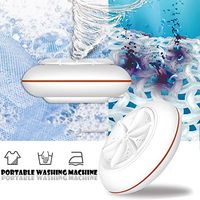 blue--net Portable Mini Ultrasonic Turbine Washing Machine, 5V USB Travel Laundry Cleaning Machine for Clothes Fruit Jewelry Glasses Vegetables