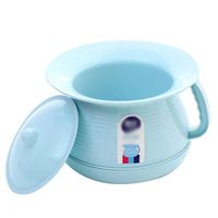 Goquik Potty/Urinal Basin/Indoor Potted Bucket Men and Women Potty Urinal Bedroom Urinal with Lid Design, Children's Enamel Indoor Plastic (Color : Blue)