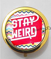 BlackKey Stay Weird Inspiration 3-Compartment Decorative Pocket Gift Box Case Organizer for Pill, Color 2 -942