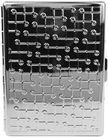 Silver Loops Compact (9 100s) Metal-Plated Cigarette Case & Stash Box