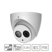 Dahua 6MP POE Dome Camera IPC-HDW4631C-A 2.8mm Built-in Mic H265 Eyeball Network Camera IP67 Outdoor ONVIF International Version
