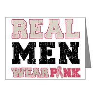 Note Cards (10 Pack) Cancer Real Men Wear Pink Ribbon
