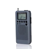 Docooler HRD-104 Portable AM/FM Stereo Radio Pocket 2-Band Digital Tuning Radio Mini Receiver Outdoor Radio w/Earphone Lanyard 1.3 Inch LCD Display Screen