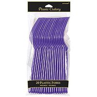 Amscan 4549.25 Premium Plastic disposable-forks, 20 pieces, Purple
