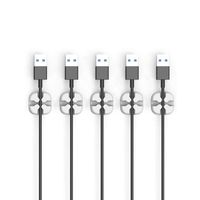 Cable Clips, 5 Pack Cable Holder Multipurpose Cord Management for Home Non-Toxic Rubber Material Self-Adhesive Desk Cord Clips Durable Cord Organizer Gray Cord Holder for Office