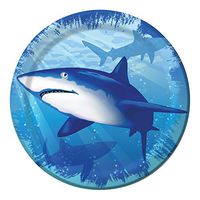 Club Pack of 96 Shark Splash Disposable Paper Party Lunch Plates 7"