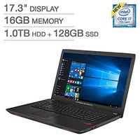 ASUS ROG GL753VE Gaming Laptop 17.3in FHD (1920 x 1080) Glossy Display Intel 7th Gen i7-7700HQ 16GB RAM 1TB HDD + 128GB SSD 4GB NVIDIA GeForce GTX 1050Ti Graphics Metalic Black (Renewed)