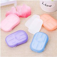 ZHISHIB Mini Disposable Travel Soap Paper Sheets, Outdoor Portable Soap Sheets Hand Washing Bath Scented Paper Soap and Slide Foaming Paper Bathing Soap Flakes for Outdoor,Camping Hiking (white)