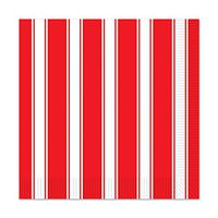 Club Pack of 192 Red & White Stripes Party Disposable 2-Ply Beverage Napkins