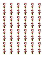 LLStickers 48 Envelope Seals Labels Stickers Minnie Mouse RED Dress, 1.2"