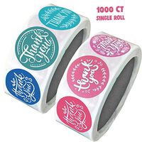 Thank You Stickers Roll of 1000, 8 Designs, 1.5 Inch | Thank You Sticker Roll Boutique Supplies for Business | Thank You Stickers 1000 for Gifts, Envelopes & Bags