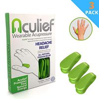 Aculief - Award Winning Natural Headache, Migraine and Tension Relief - Wearable Acupressure - Stress Alleviation - Simple, Easy & Effective (3 Pack - Green)