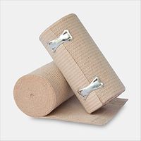 Clipped Elastic Compression Bandage Rolls, Beige Natural, 4" x 5 yds, 10 Pieces