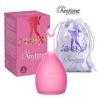 Anytime Gobal Menstrual Cup Reusable 100% Medical Grade Silicone Product Lady Menstruation Discharge Valve Women Cup Purple Large (Pink, Large)