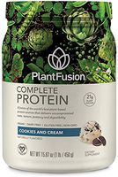 PlantFusion Complete Plant Based Pea Protein Powder, Non-GMO, Vegan, Dairy Free, Gluten Free, Soy Free, Allergy Free w/Digestive Enzymes, Dietary Supplement, Cookies & Crème (15 Servings) 1 Pound