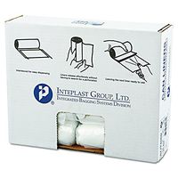 Inteplast S242408N 7-10 Gallon Capacity, 24" Length x 24" Width x 8 Micron Thickness, Natural Color, High-Density Commercial Coreless Roll Can Liner (Case of 20 Roll, 50 Bags per Roll)