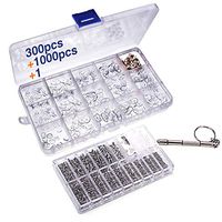 1000Pcs Tiny Screws Nut Repair and Ultra-Soft PVC Nose Pads 15 Style 150 Pairs Eyeglass Nose Pads Tool Kit Watch Stainless Steel Screws Eyeglass Sunglass Spectacles Screws Nosepads (150PCS, Clear)