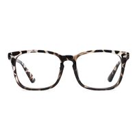 TIJN Blue Light Blocking Glasses Square Nerd Eyeglasses Frame Anti Blue Ray Computer Game Glasses (Leopard-New)