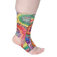 Celeste Stein Designs Women's Ankle Compression Sleeve - Printed Elastic Support Brace - Tie Dye - Queen