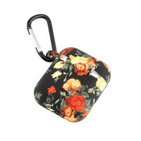 Norbairp Black Floral Compatible for Airpods 1&2 Case,360¡ã Shockproof Silicone Case Cover,Portable& Equiped with Keychain