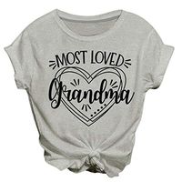 Coupondeal Fashion Women Casual Short Sleeve Letter Printed O-Neck Tops Tee T-Shirt Blouse(Gray,S)