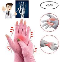 2 Pairs Compression Arthritis Gloves, Fingerless Gloves for Women Rheumatoid & Osteoarthritis - Joint Pain and Carpel Tunnel Relief Hand Gloves for Men,S