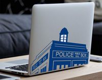 Doctor Who Tardis Large for MacBook Laptop Die-Cut Vinyl Decal Sticker (11-inch Mac, Blue)