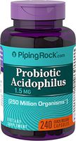 Piping Rock Probiotic Acidophilus 250 Million Organisms 2 mg 240 Quick Release Capsules Dietary Supplement