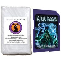 Kringle Bros AtmosFearFX Phantasms SD Card and Reaper Brothers High Resolution Window Projection Screen for Virtual Halloween Videos