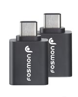 Type C Adapter (2 Pack), Fosmon USB C to USB 3.0 Converter [5Gbps Data Speed] Compatible with Nintendo Switch, Samsung Galaxy S10/S10+/S10 5G/S10e/Fold, Pixel 3/3 XL, Moto Z Force, iPad Pro (Black)