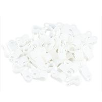 uxcell 100 Pcs White R Shape Fixed Mount Nylon Cable Clamp