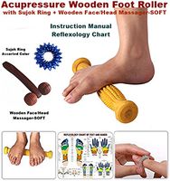 Wooden Foot Acupressure Massager Pointed Spiked Single Roller 12"