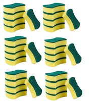 Home Kitchen Double Layer Soft Strong Water Absorption Dishwashing Sponge Sponges Kitchen Nano Emery Magic Clean Rub Pot Rust Focal Stains Sponge Removing Kit (B30pcs)